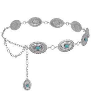 Chain Belt Concho Belts For Women, Turquoise Belts For Women Western Waist💕